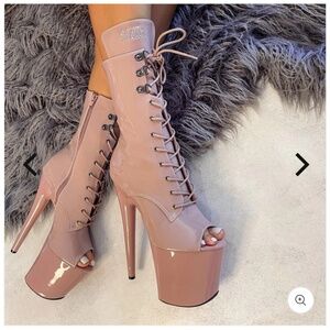 Hella Heels LipKit Open Toe Boot - Boujee - 8 INCH